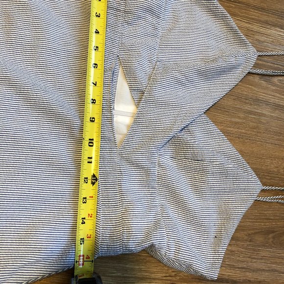 White and Blue Striped Cut-Out Dress - Picture 6 of 9